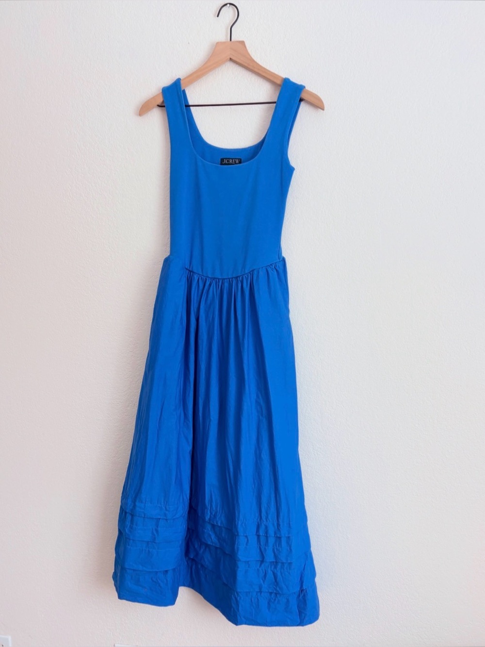 J. Crew Royal Blue Mixy Tiered Dress